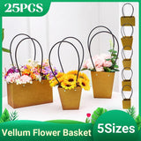 Elegant paper flower baskets showcasing floral arrangements