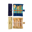 Eco-friendly bamboo cutlery set with carrying case