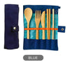 Eco-friendly bamboo cutlery set with carrying case