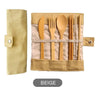 Eco-friendly bamboo cutlery set with carrying case