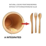 Eco-friendly bamboo cutlery set with carrying case