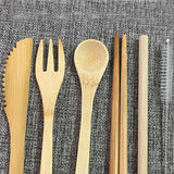 Eco-friendly bamboo cutlery set with carrying case