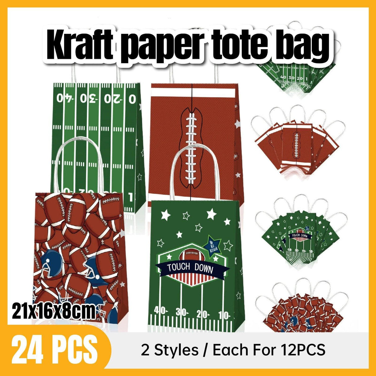 Elevate Your Gifts with Rugby Themed Kraft Paper Tote Bags