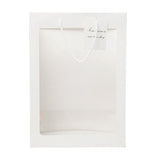 Set of stylish window paper bags with clear window and sturdy handles