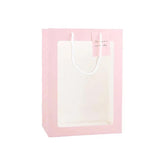 Set of stylish window paper bags with clear window and sturdy handles