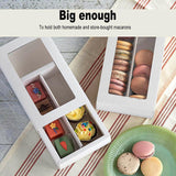 A beautifully arranged assortment of macarons displayed in our elegant macaron box