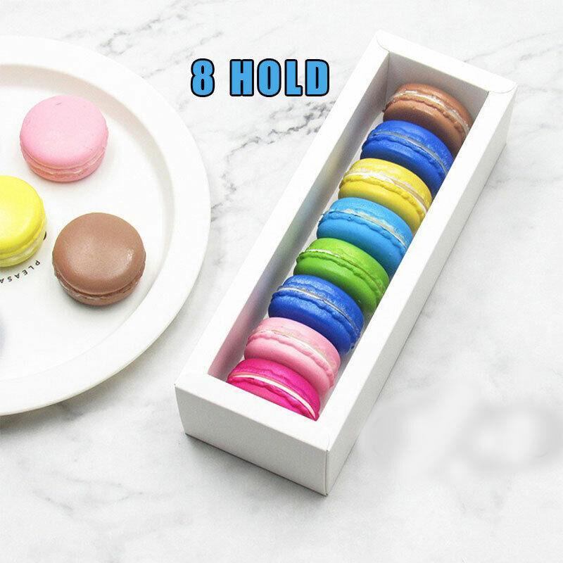 A beautifully arranged assortment of macarons displayed in our elegant macaron box