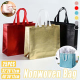 Embossed Non-Woven Fabric Tote Bag Stylish Shopping and Gifting 25pcs