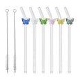 Enhance Your Drink with Colourful Butterfly Glass Straws