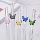 Enhance Your Drink with Colourful Butterfly Glass Straws