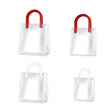 Set of elegant transparent goodie bags with sturdy handles