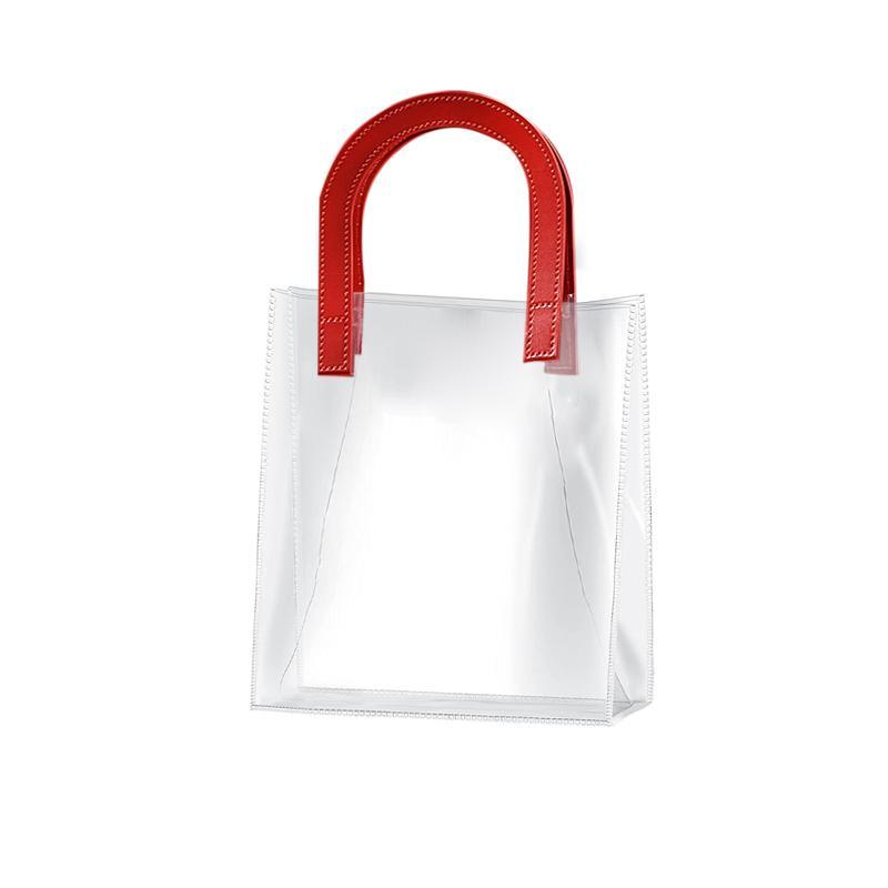 Set of elegant transparent goodie bags with sturdy handles