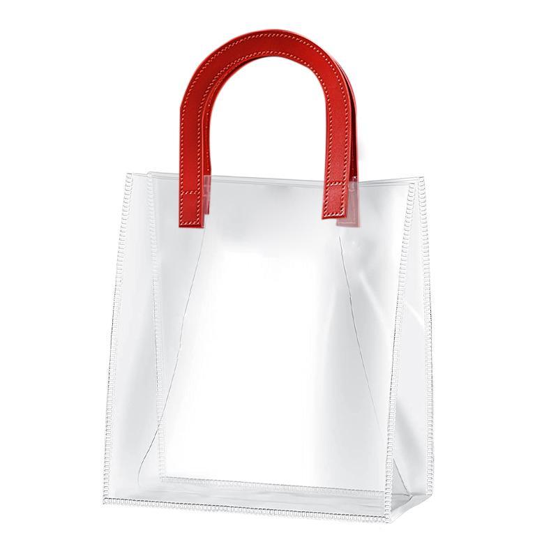 Set of elegant transparent goodie bags with sturdy handles