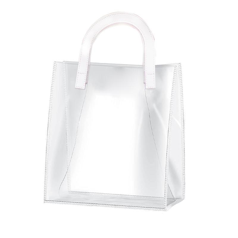 Set of elegant transparent goodie bags with sturdy handles