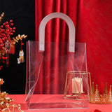 Set of elegant transparent goodie bags with sturdy handles