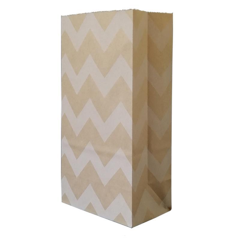 Durable brown kraft gift bags with vibrant patterns