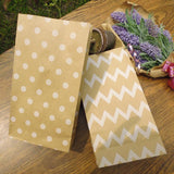 Durable brown kraft gift bags with vibrant patterns