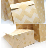 Durable brown kraft gift bags with vibrant patterns