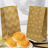 Durable brown kraft gift bags with vibrant patterns