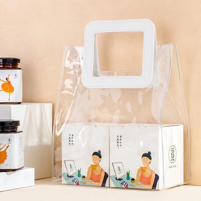 Elegant clear bags for presents with sturdy handles