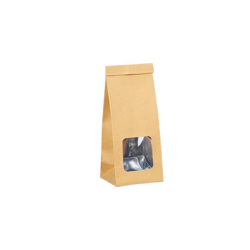 Durable kraft bags with window for versatile packaging.