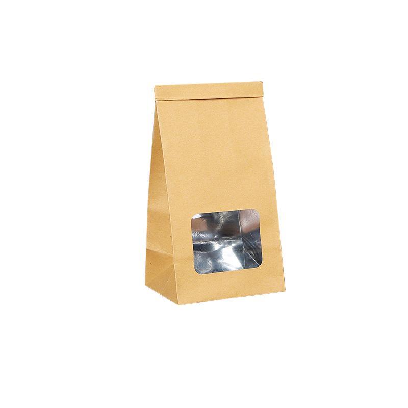 Durable kraft bags with window for versatile packaging.