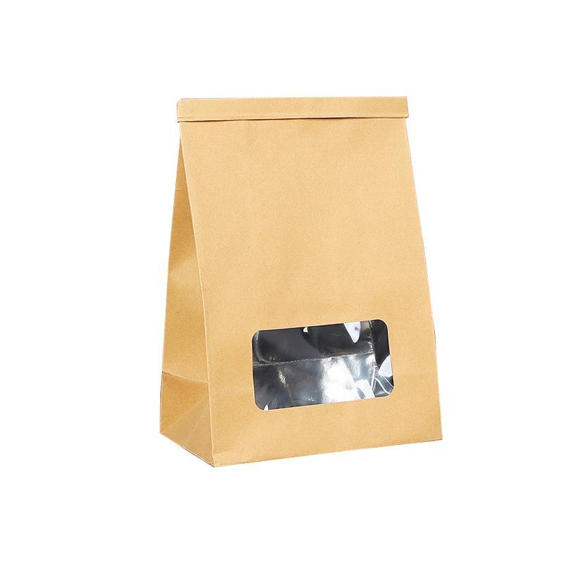 Durable kraft bags with window for versatile packaging.