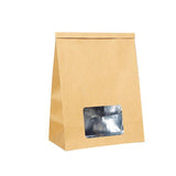 Durable kraft bags with window for versatile packaging.