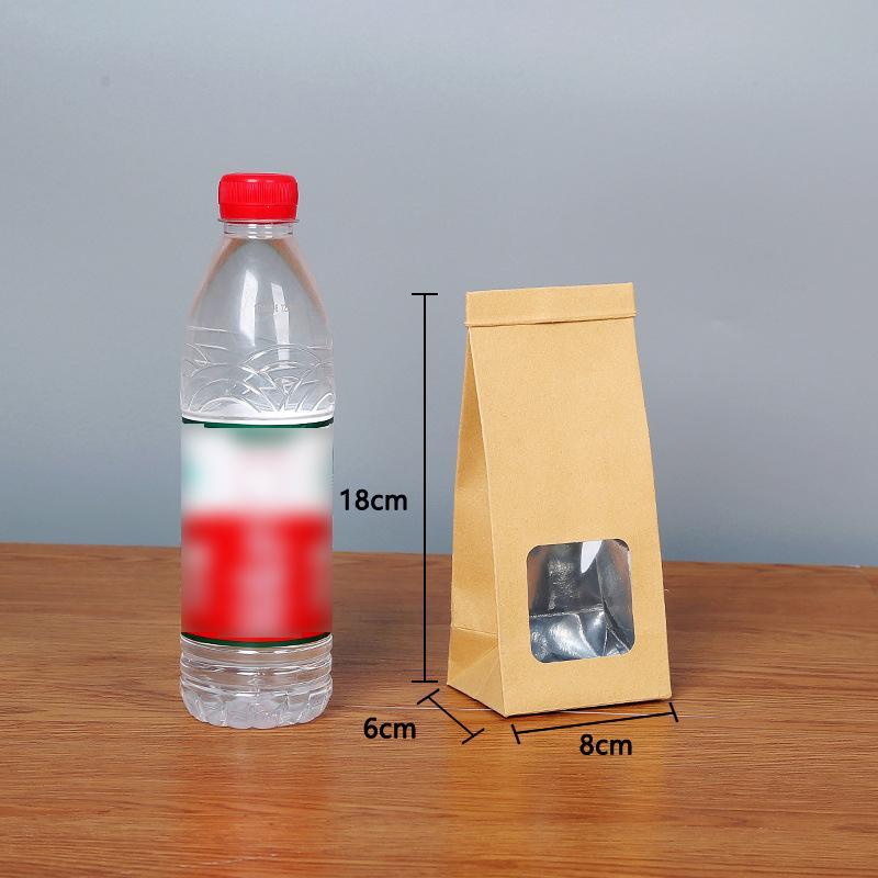 Durable kraft bags with window for versatile packaging.