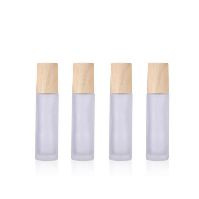 Essential Oils Roller Bottles 5PCS 10ml Wood Bamboo Glass Perfume Roll-On - Discount Packaging Warehouse