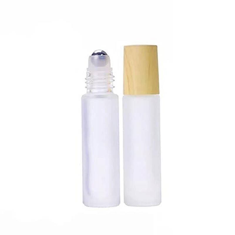 Essential Oils Roller Bottles 5PCS 10ml Wood Bamboo Glass Perfume Roll-On - Discount Packaging Warehouse