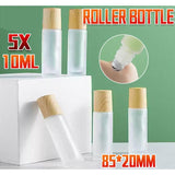 Essential Oils Roller Bottles 5PCS 10ml Wood Bamboo Glass Perfume Roll-On - Discount Packaging Warehouse