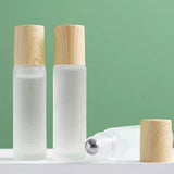 Essential Oils Roller Bottles 5PCS 10ml Wood Bamboo Glass Perfume Roll-On - Discount Packaging Warehouse