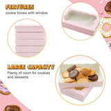 50PCS Kraft Cake Boxes with Clear Window Large Capacity Food-Grade Packaging