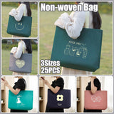 Fashionable Non-Woven Tote Bags Spunbond Fabric Versatile Reusable 25pcs