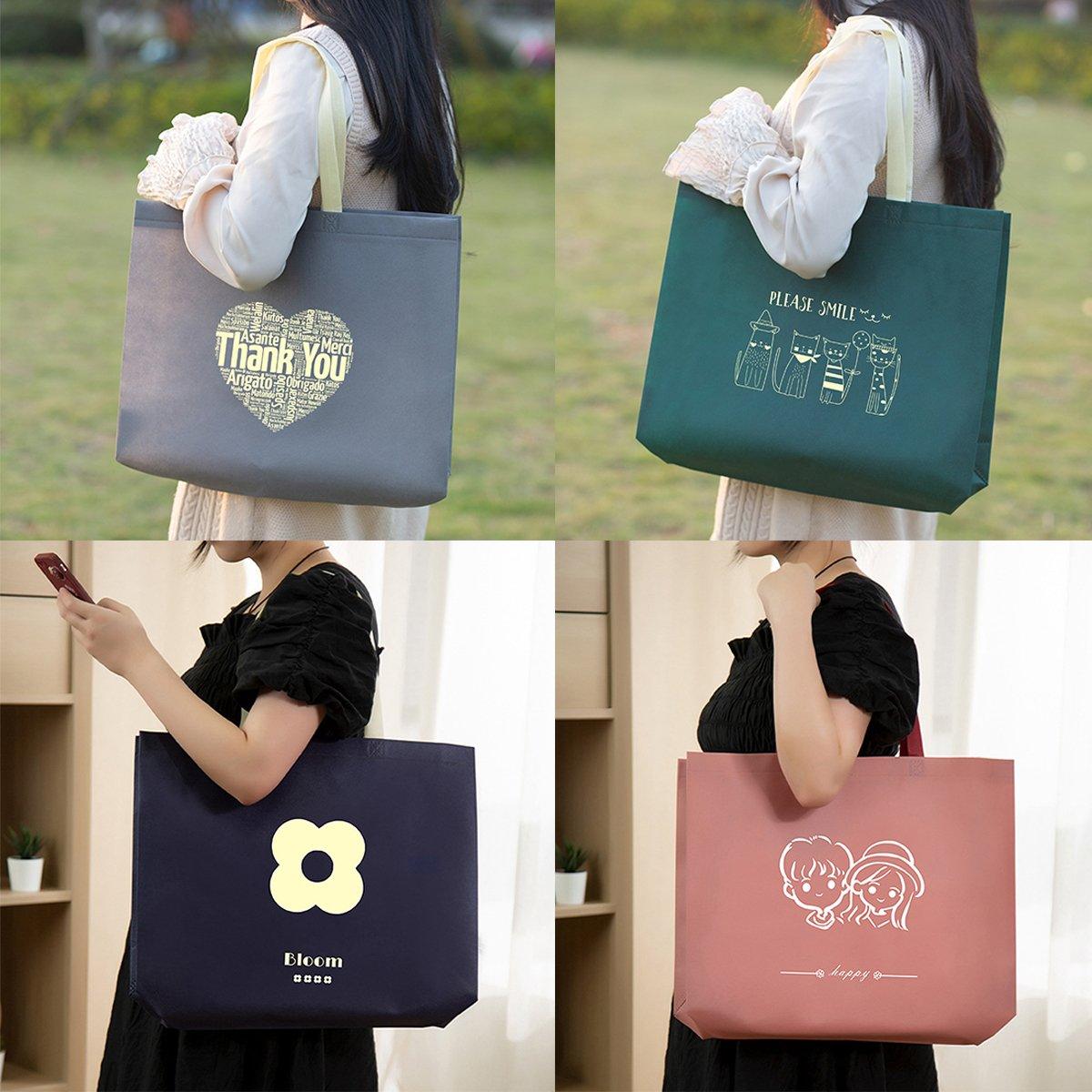 Fashionable Non-Woven Tote Bags Spunbond Fabric Versatile Reusable 25pcs