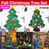 Felt Christmas Tree Set with Removable Ornaments 1SET 2Styles Xmas Decorations DIY - Discount Packaging Warehouse