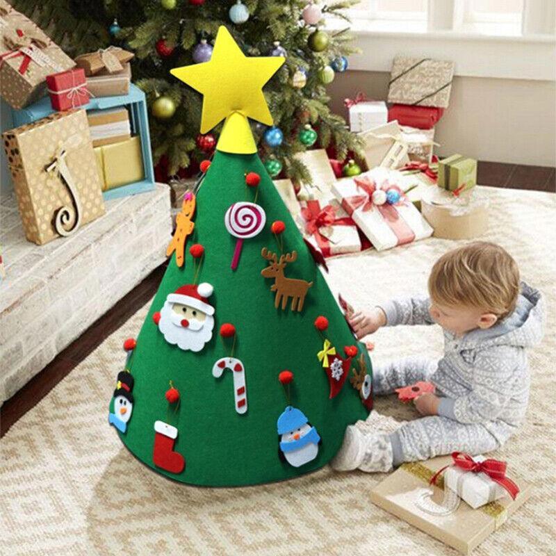 Felt Christmas Tree Set with Removable Ornaments 1SET 2Styles Xmas Decorations DIY - Discount Packaging Warehouse