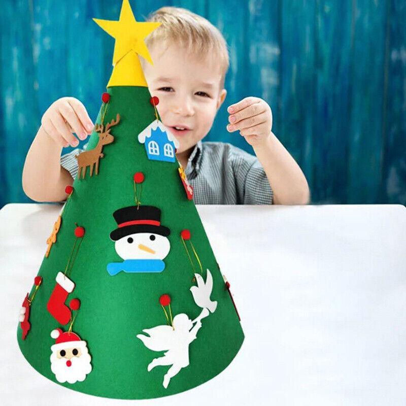 Felt Christmas Tree Set with Removable Ornaments 1SET 2Styles Xmas Decorations DIY - Discount Packaging Warehouse