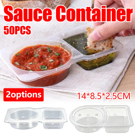 50PCS Disposable Takeaway Sauce Containers Food Grade with Lids