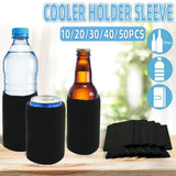 Foldable Can Sleeves 10-50PCS Black Neoprene Beer Coke Cup Sleeves - Discount Packaging Warehouse