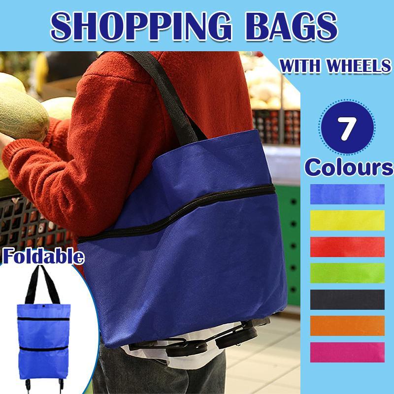 Foldable Shopping Cart 1PC 7Colours Trolley Bag - Discount Packaging WarehouseHigh-quality foldable shopping trolley with ergonomic handle and sturdy wheels