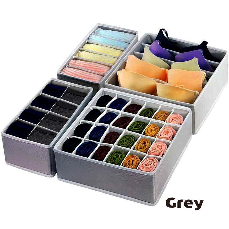Foldable Storage Drawer Organizer Set 4PCS/Set 2Colours Non-woven Fabric - Discount Packaging Warehouse