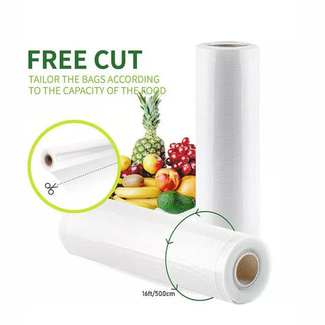 A vacuum pack roll being used to seal food items, ensuring freshness and quality