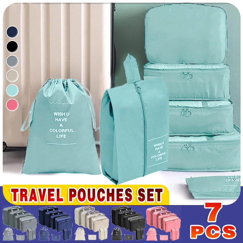 Travel Luggage Organiser Set 7PCS 6Colours Storage Bags