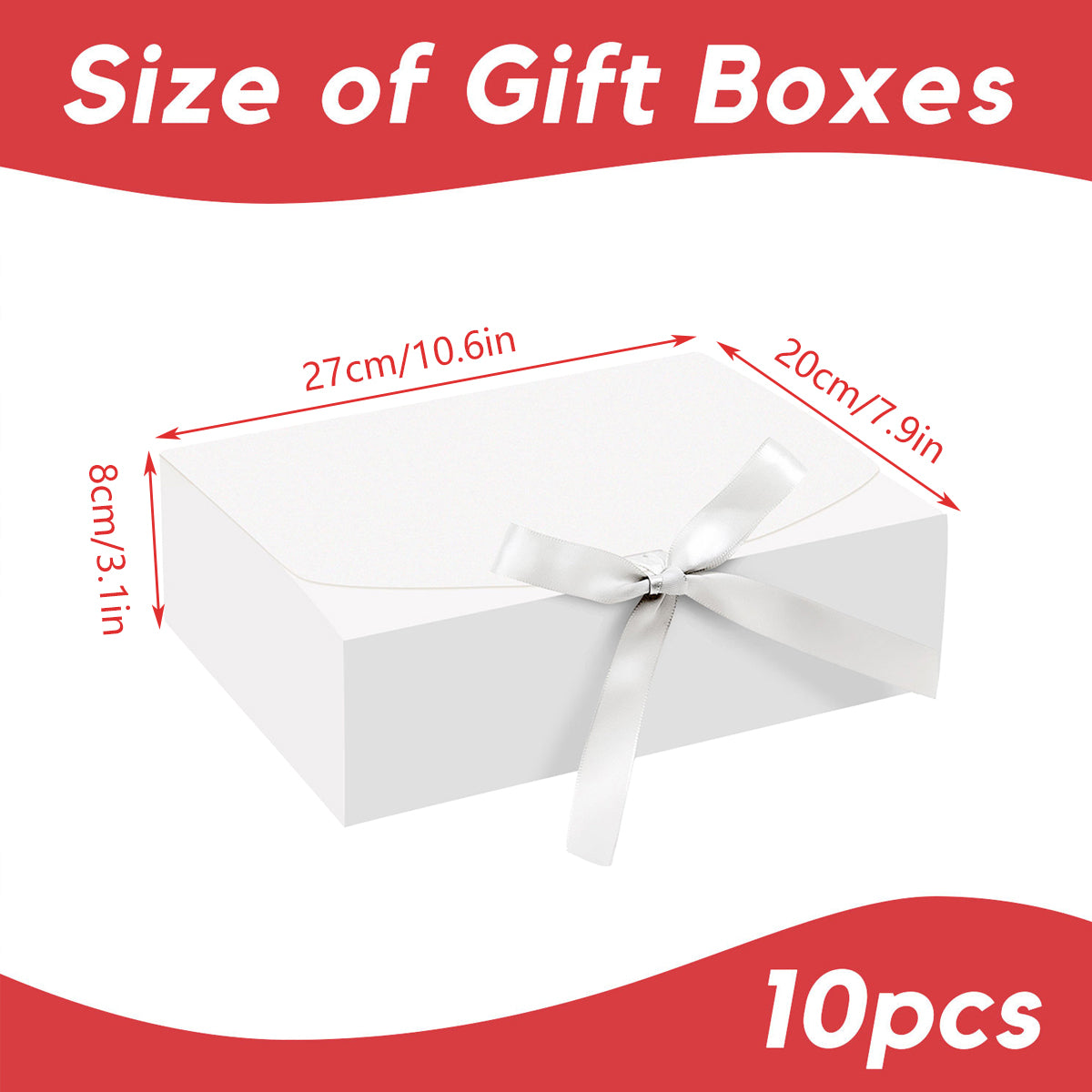 10 Pcs Foldable Gift Box Waterproof Moisture Proof Birthday Christmas Wedding
