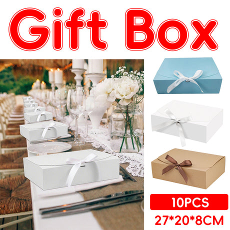 10 Pcs Foldable Gift Box Waterproof Moisture Proof Birthday Christmas Wedding
