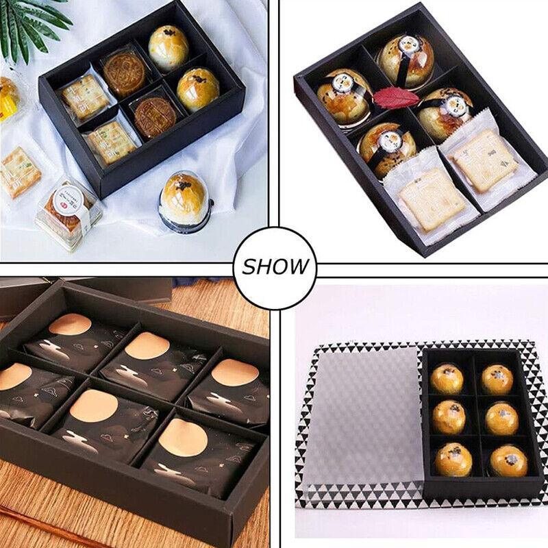 Elegant gift boxes with clear lid, perfect for showcasing moon cakes and cookies