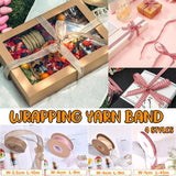Elegant yarn ribbon for crafting and gift wrapping projects.