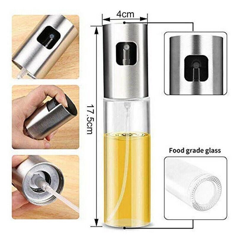 Glass Oil Sprayer 2PCS 17.5x4cm 100ml - Discount Packaging Warehouse